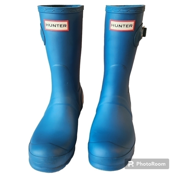 Hunter Shoes - Hunter Boots Women's Original Short Rainboot in Blue/Turquoise Size 6